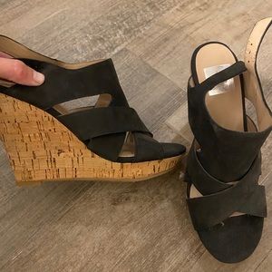 Black Dolce Vita 4 inch cork wedges